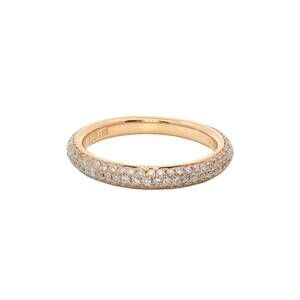 NEW FISCHER women's three row diamond wedding band in rose gold
